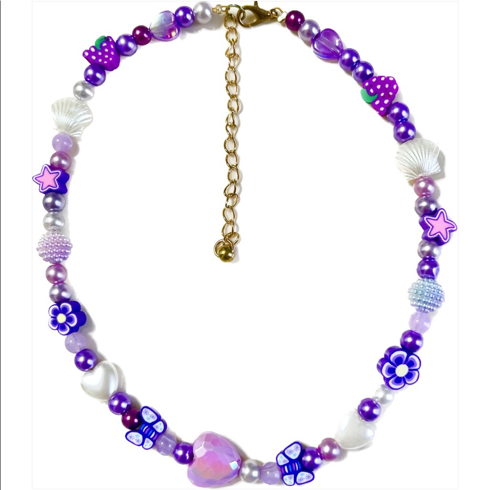 handmade adjustable mixed beaded necklace